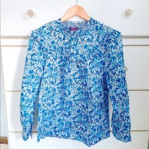 J. Crew Liberty London Smocked Popover Top